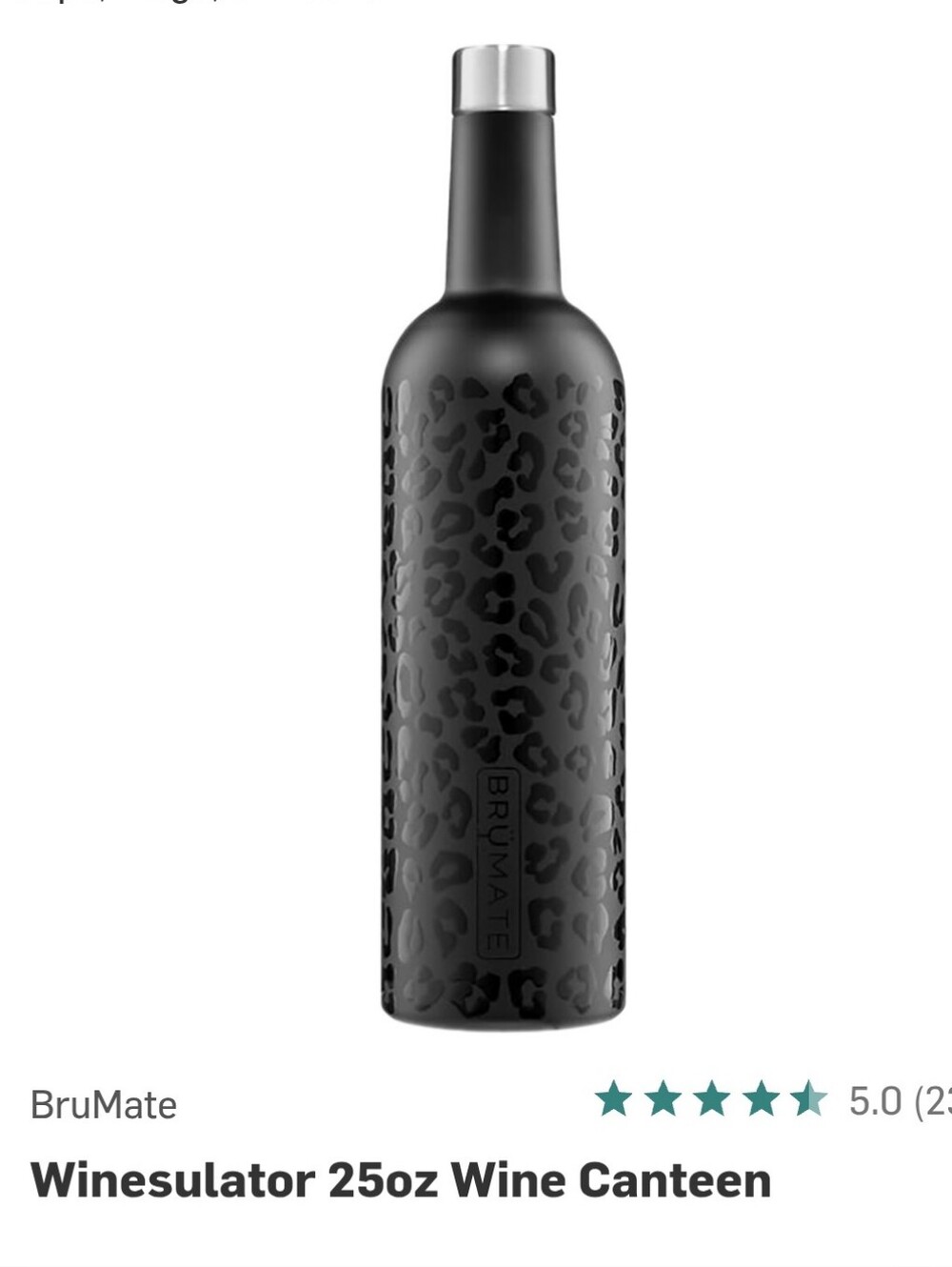 NEW BRUMATE Winesulator 25oz, Onyx Leopard